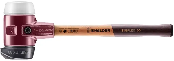 SIMPLEX mykhammer med støpt stålhus og treskaft, Ø 80, gummiblanding med "stand-up"/ superplast