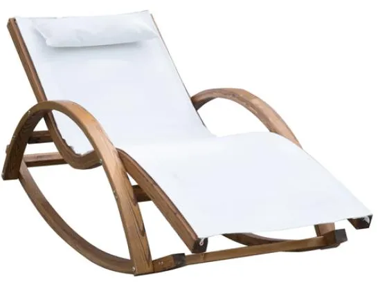 Homeville Lux solseng i lerketre m. gyngefunktion 150x60x50cm