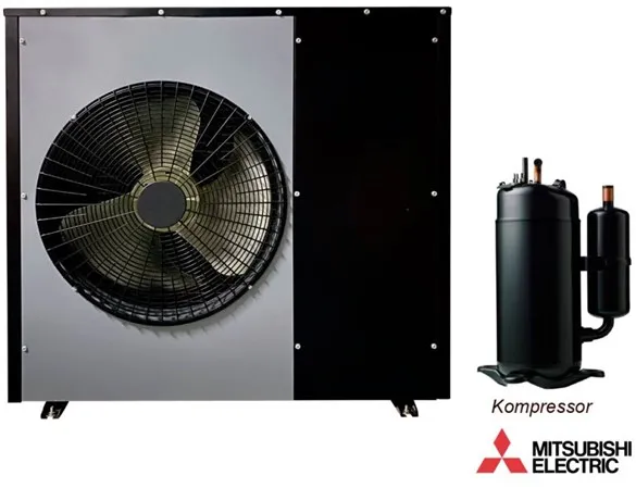 Andersen Electric Nordic One luft/vann-varmepumpe med WiFi, 12kW, Svart