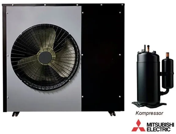 Andersen Electric Nordic One luft/vann-varmepumpe med WiFi, 7kW, Svart